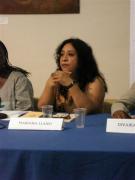 Mariana en una pausa en su intervención